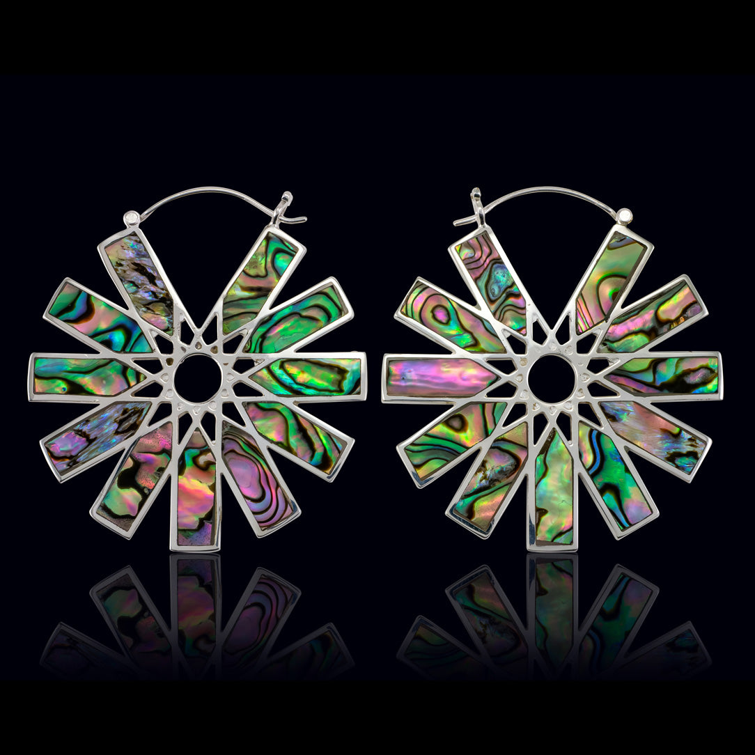 Star Seed Hoops - Silver Post