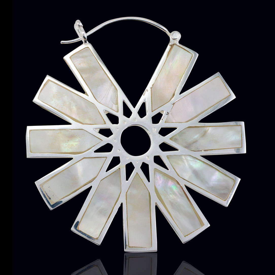 Star Seed Hoops - Silver Post