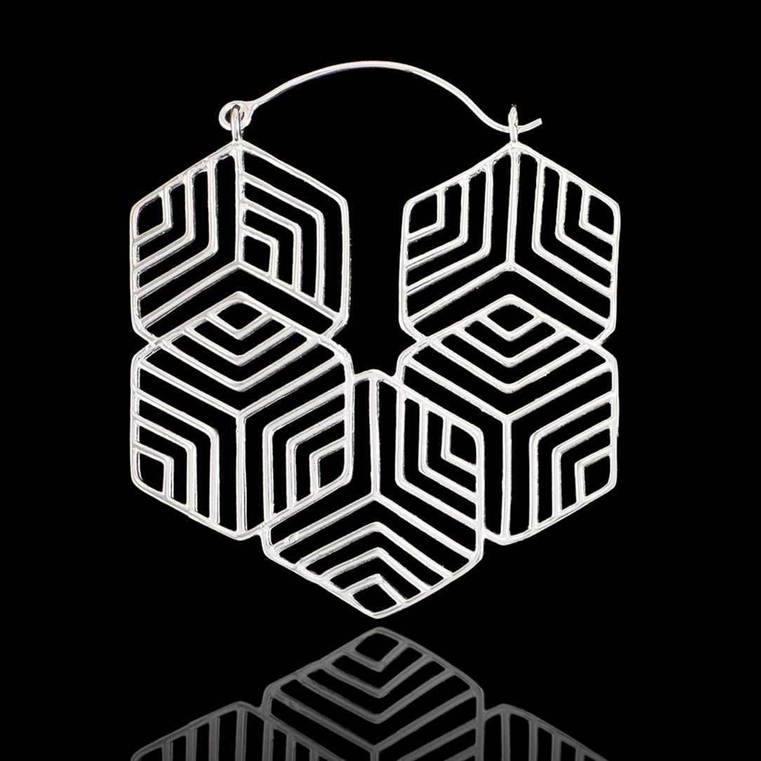 Hexagon Hoops - Silver Posts