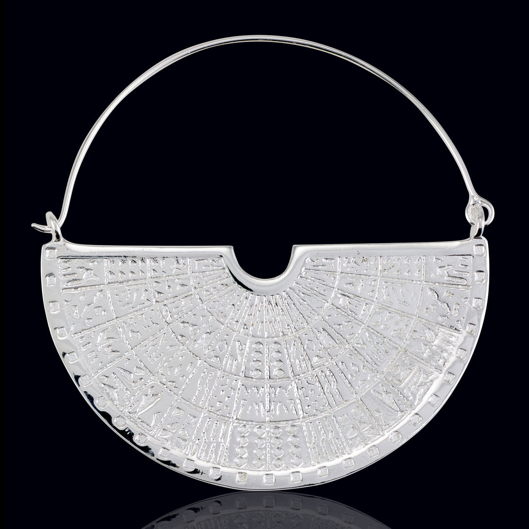 Hieroglyphic Hoops - Silver Posts