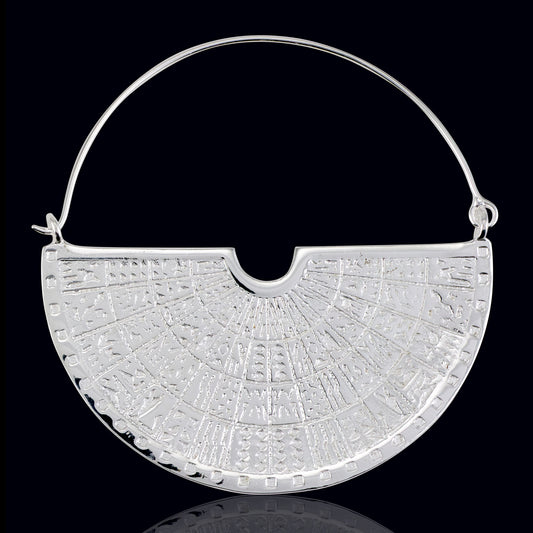 Hieroglyphic Hoops - Silver Posts