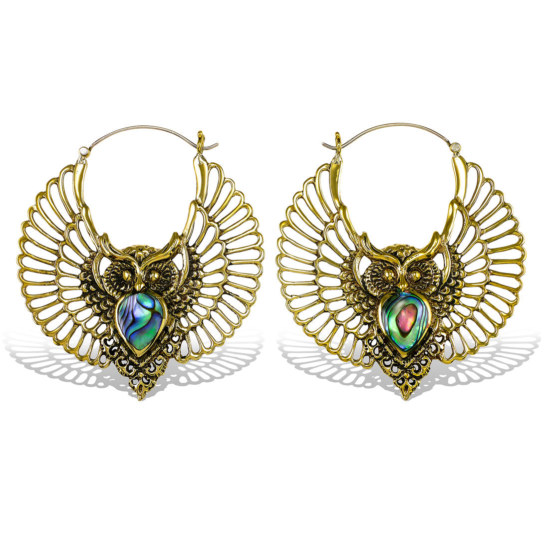 Abalone Owls - Silver Posts