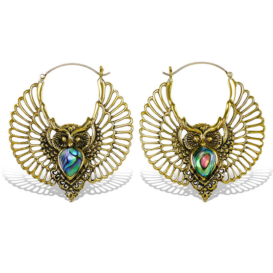 Abalone Owls - Silver Posts