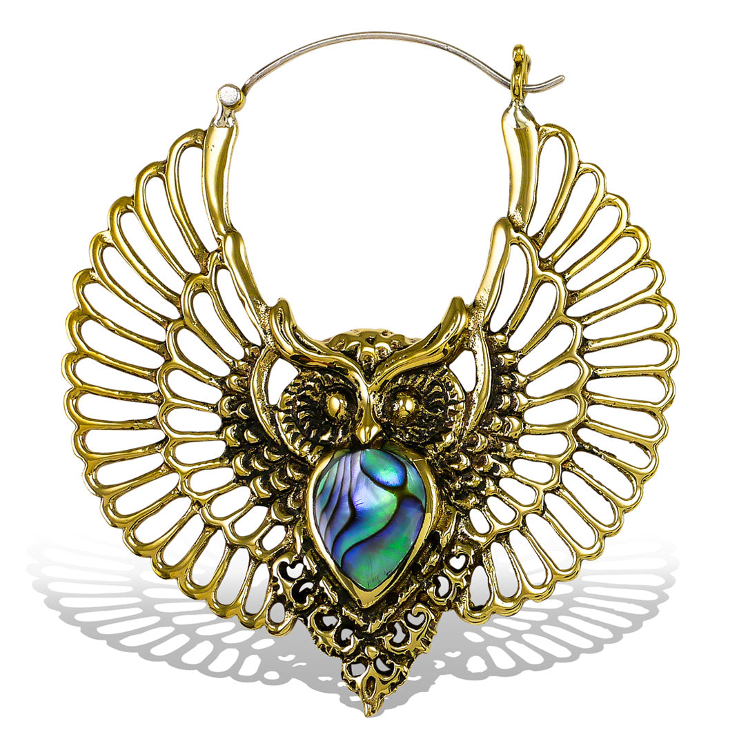 Abalone Owls - Silver Posts