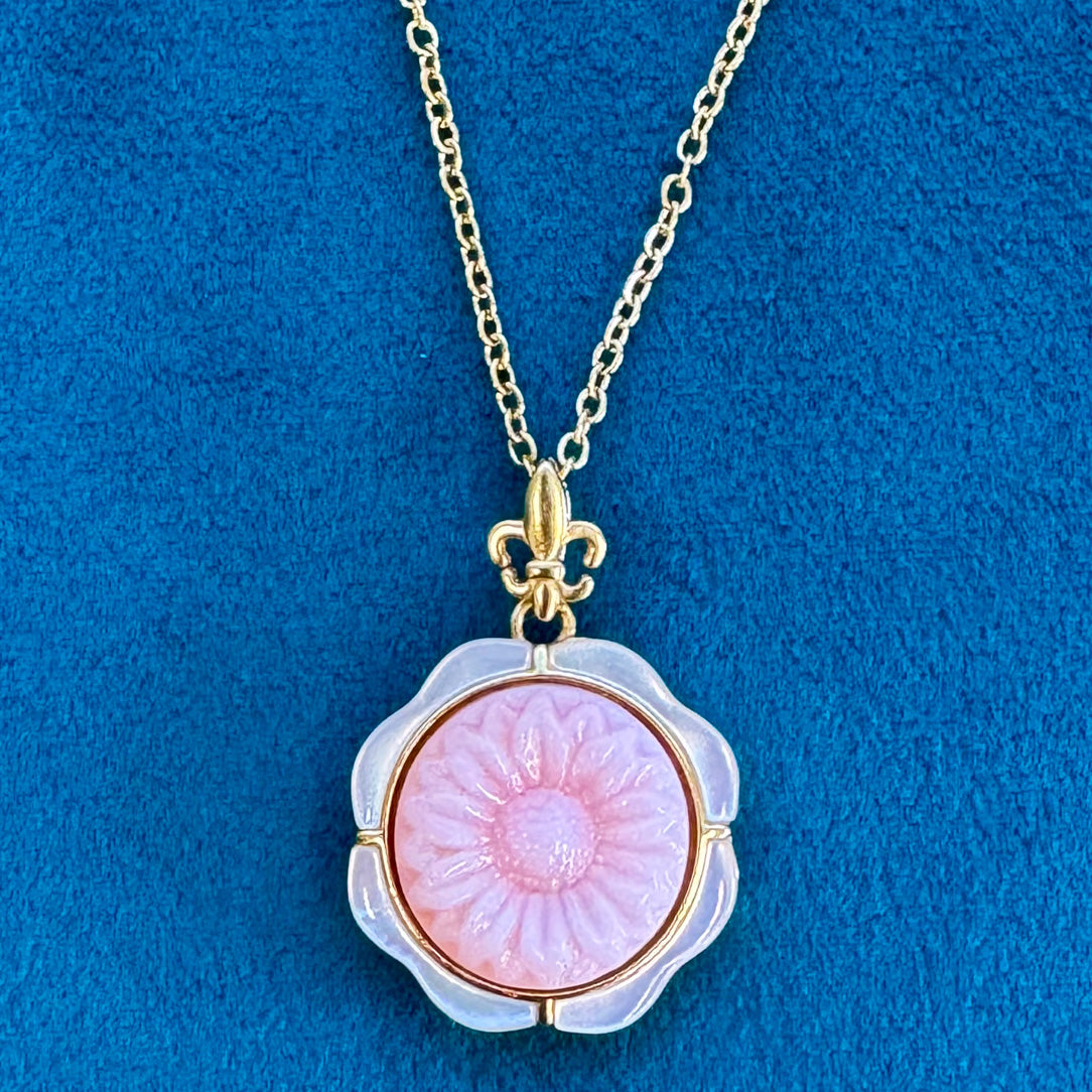 Sunflower Fleur - Pink Shell Pendant