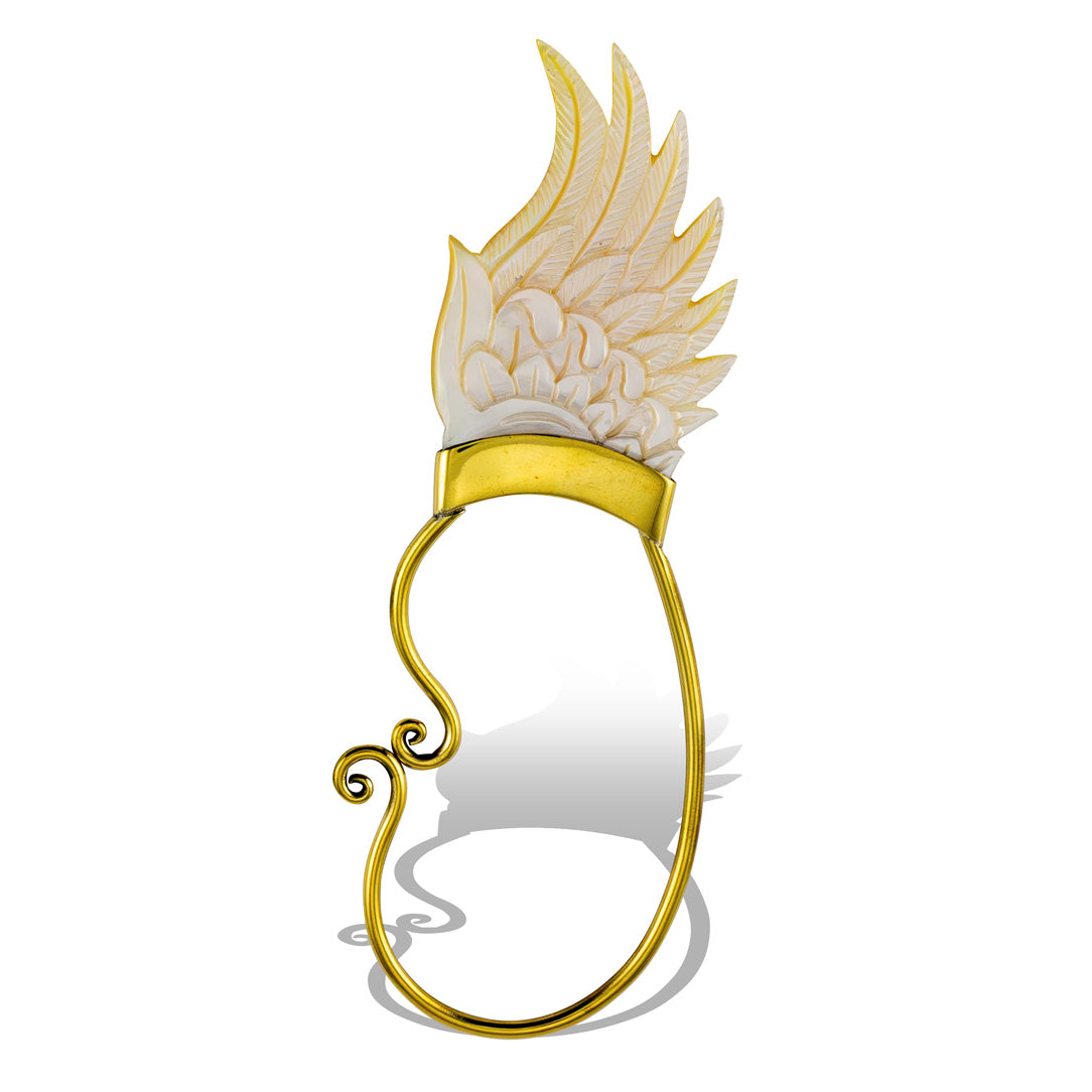 Feather Ear Cuffs - Shell