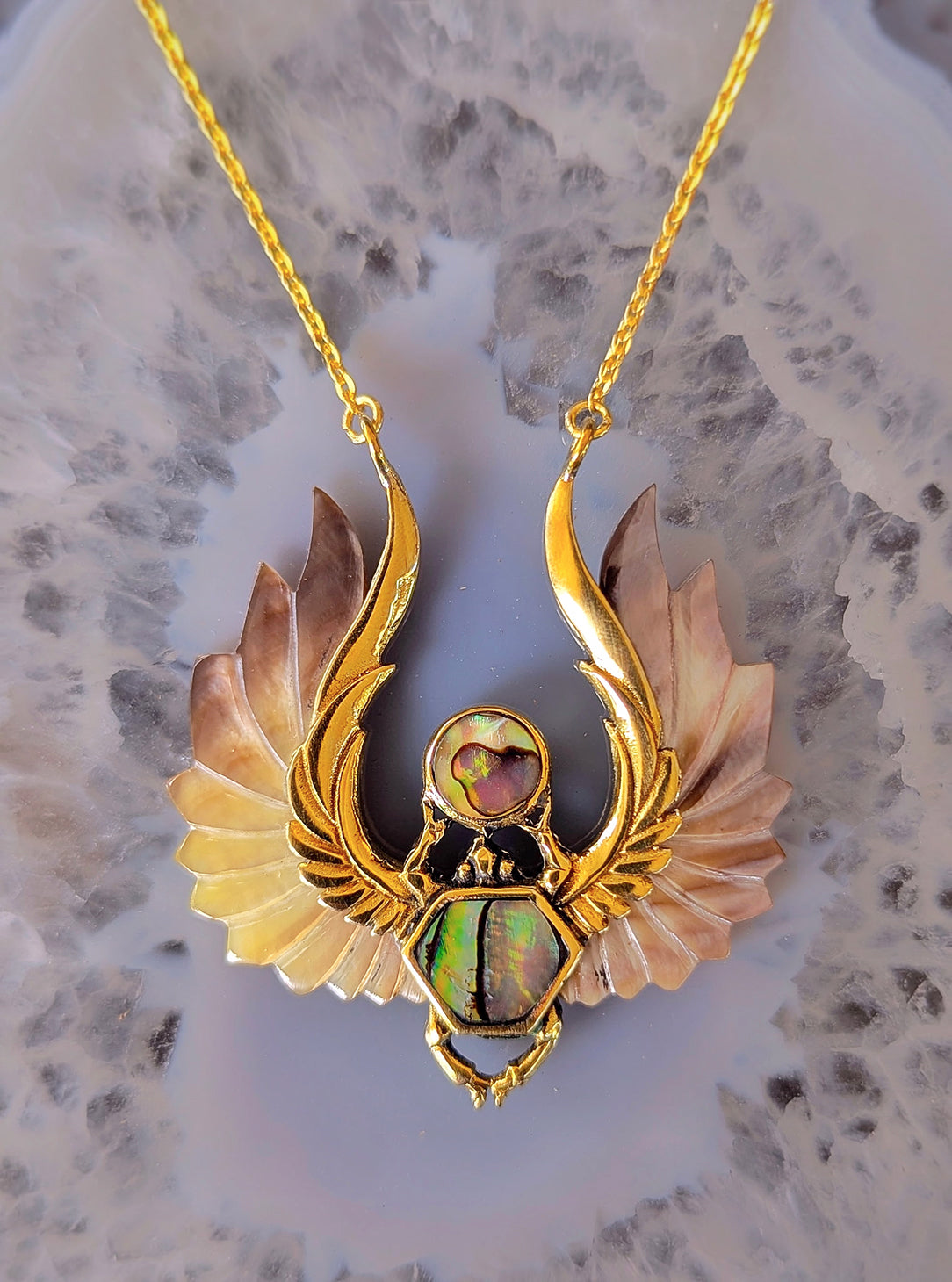 Omari Scarab Pendant - Shell