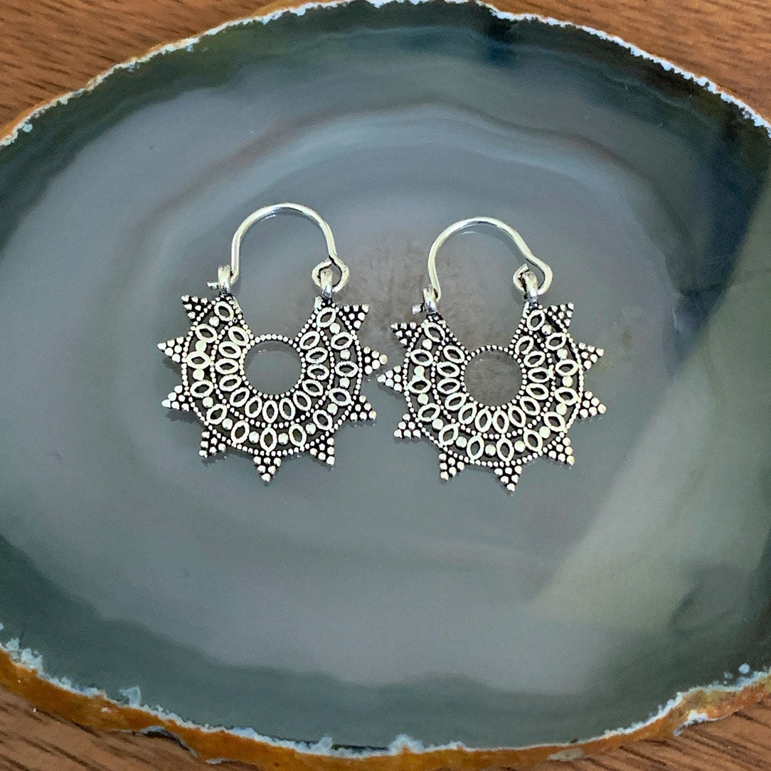 Mandala Star Hoops