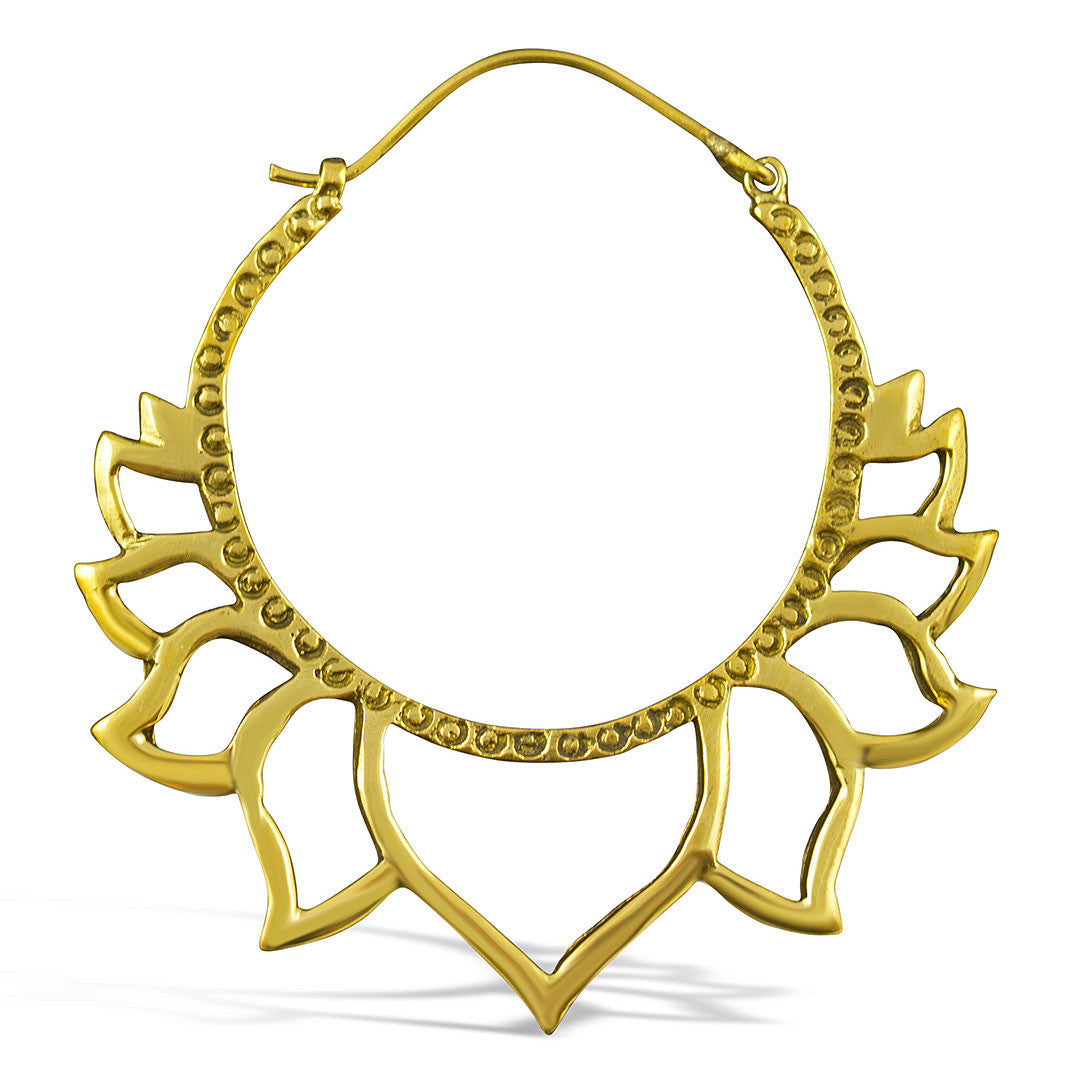 Golden Lotus Hoops