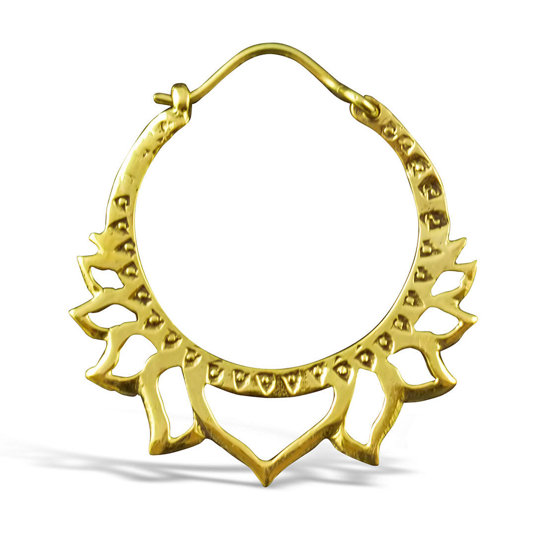 Golden Lotus Hoops