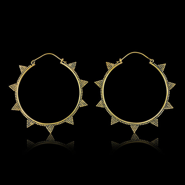 Brass Earrings Taza Hoops Coco Loco Jewelry