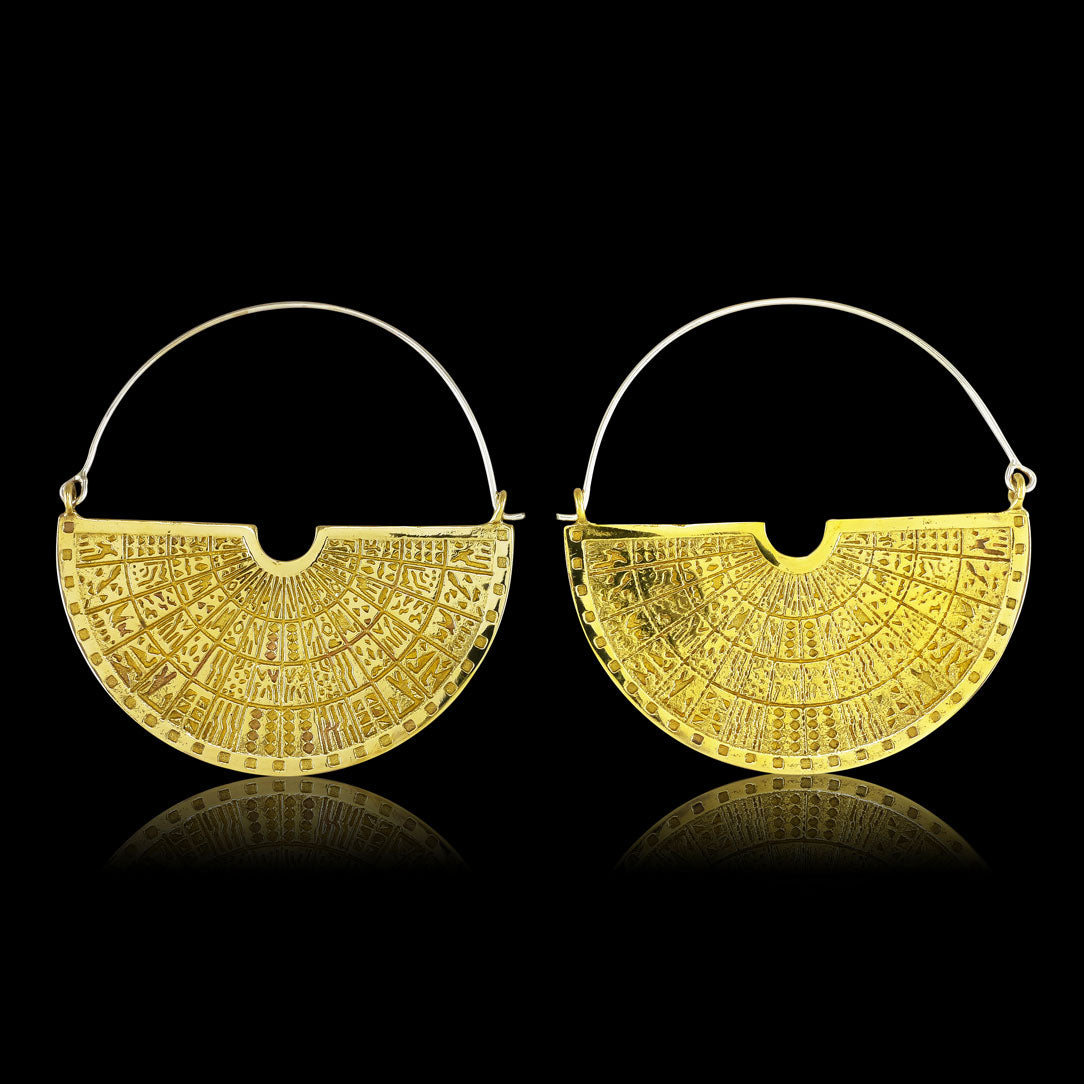 Hieroglyphic Hoops - Silver Posts