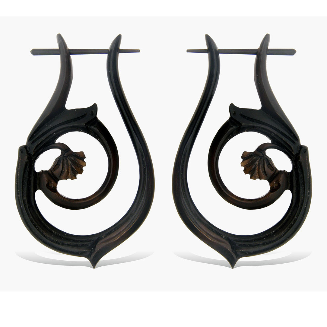 Teardrop Hoops - Horn