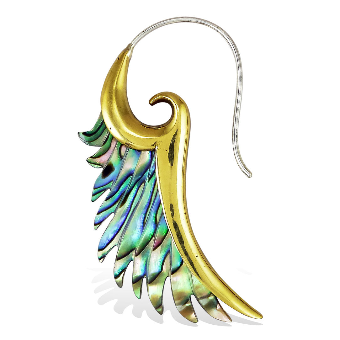 Brass Flared Wings - Abalone