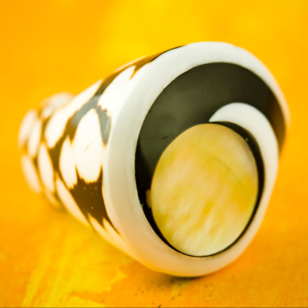 Spotted Mother of Pearl Ring - Seashell
