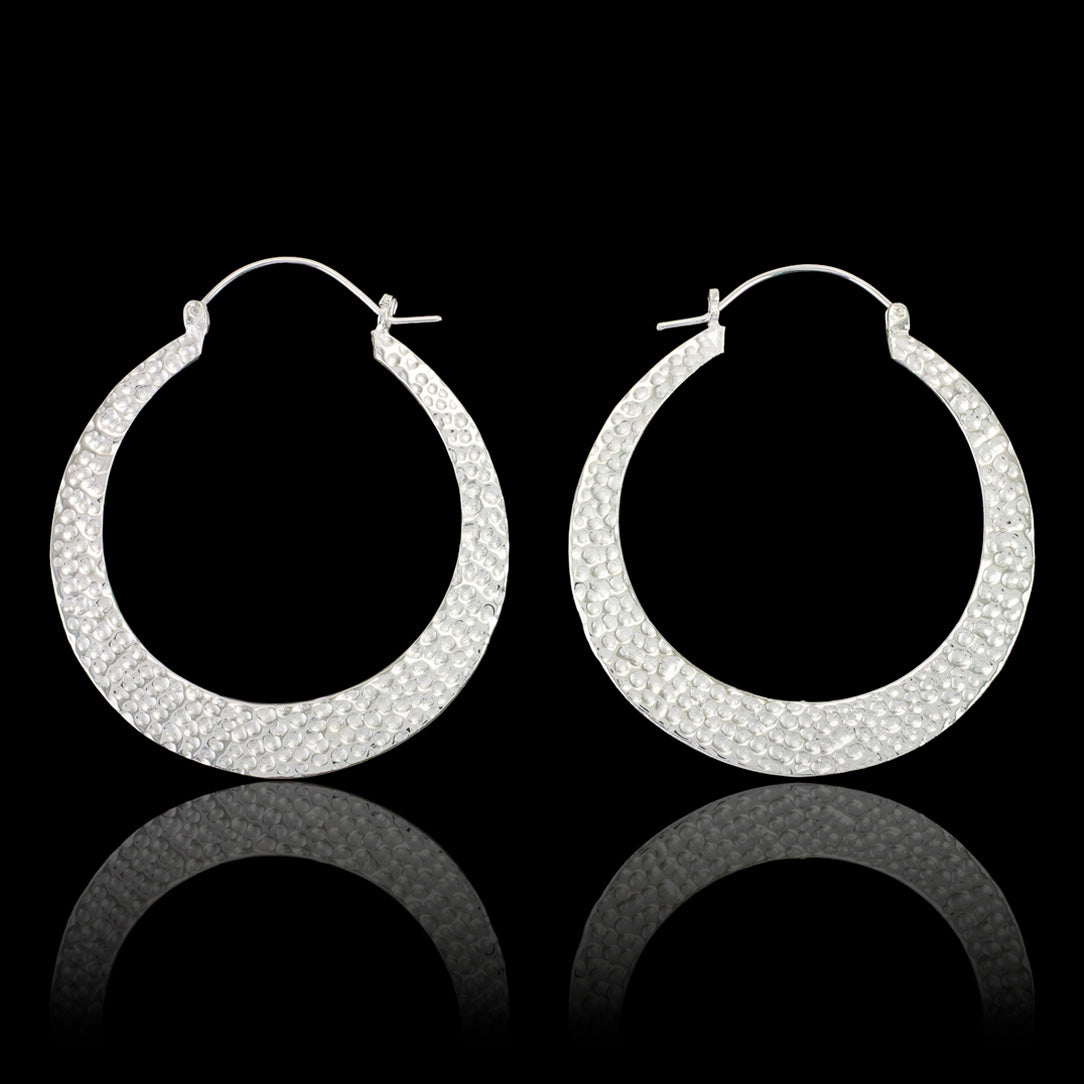Textured Hoops - Silver Posts