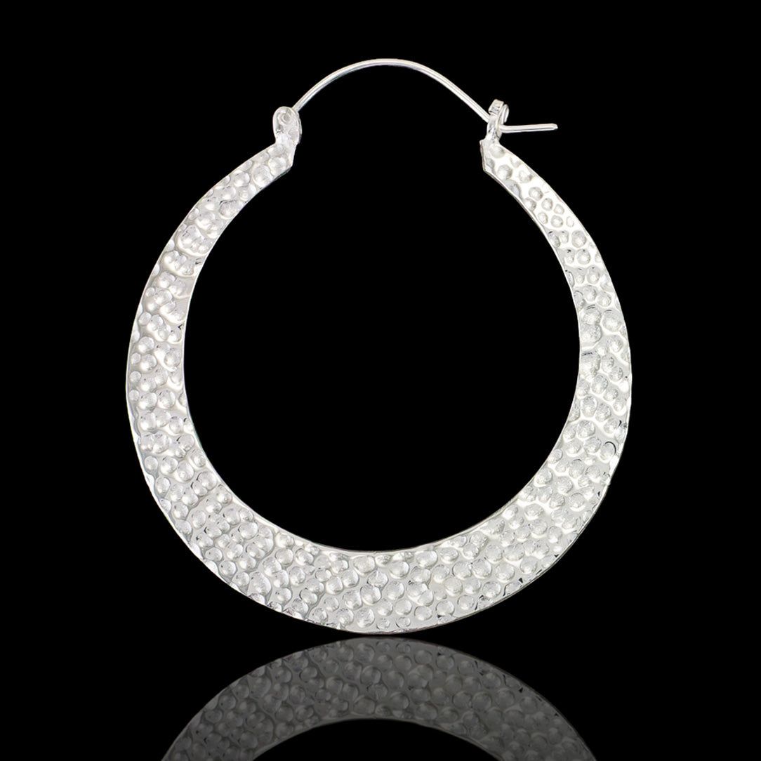 Textured Hoops - Silver Posts