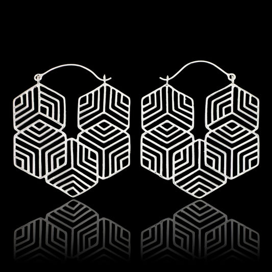 Hexagon Hoops - Silver Posts