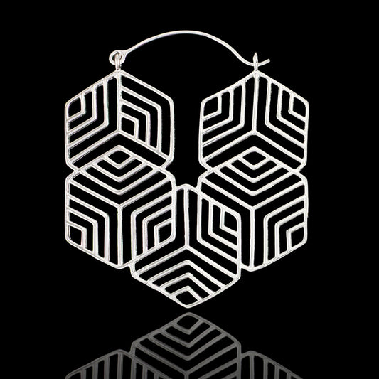 Hexagon Hoops - Silver Posts