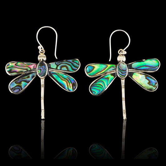 Abalone Dragonflies - Silver Posts