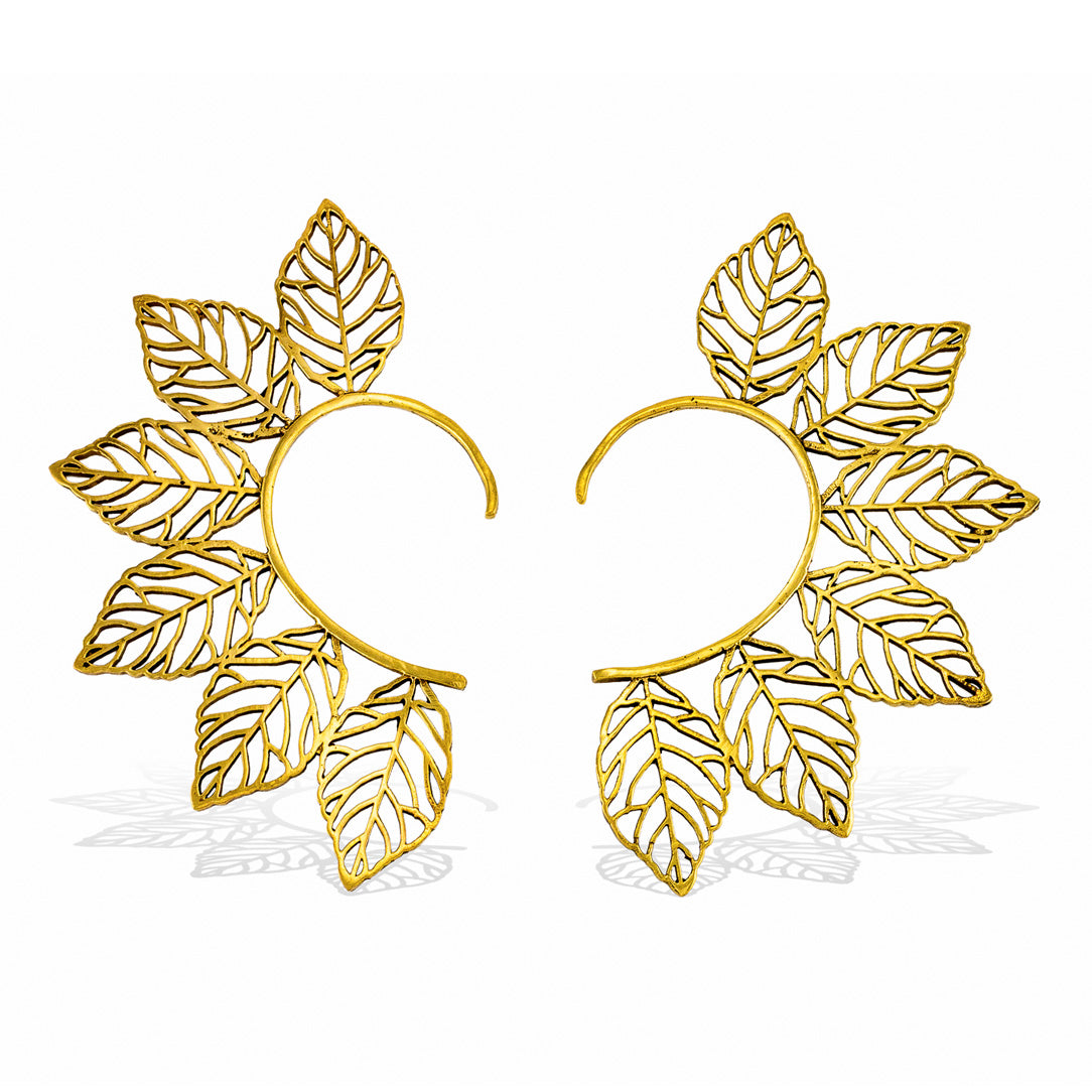 Leaf Ear Cuffs - Brass