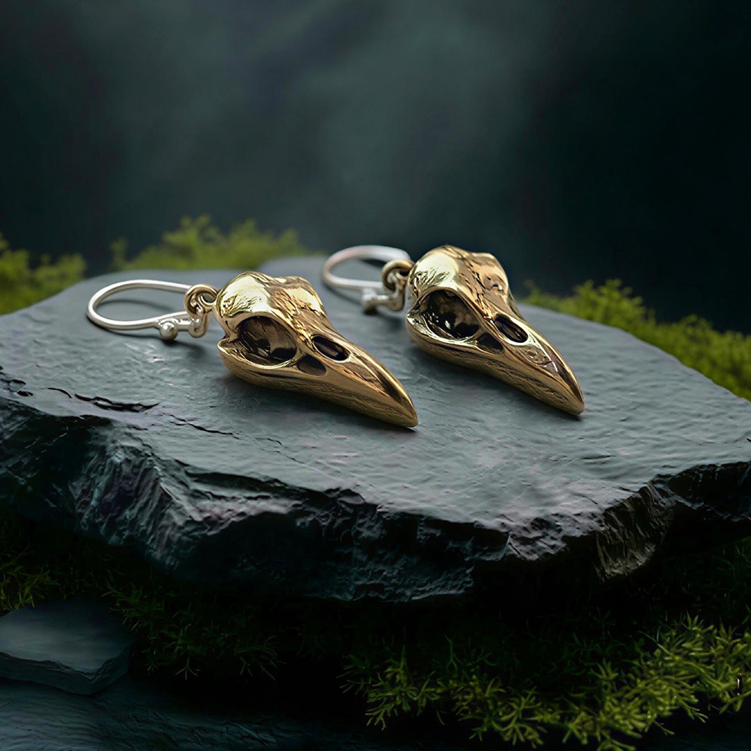 Mini Raven Skulls - Silver Posts