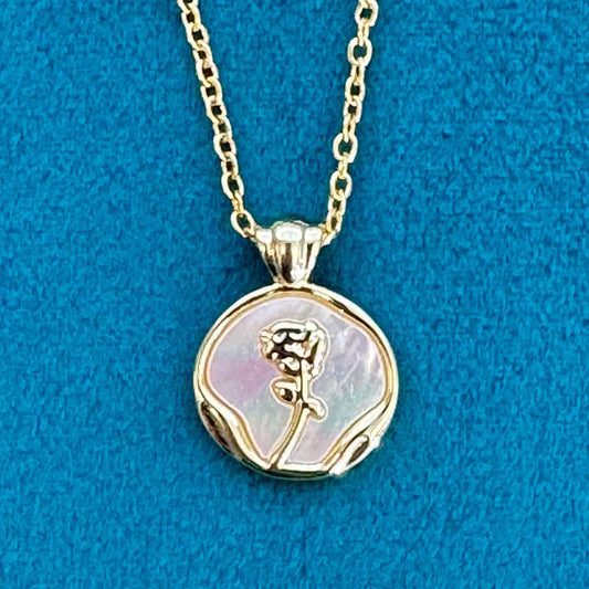 Rose Necklace - Brass