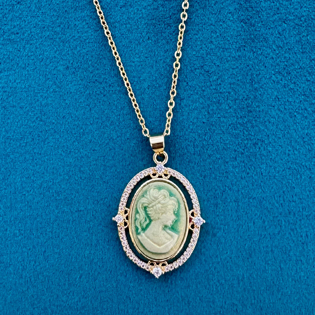 Delphina - Green Resin Cameo