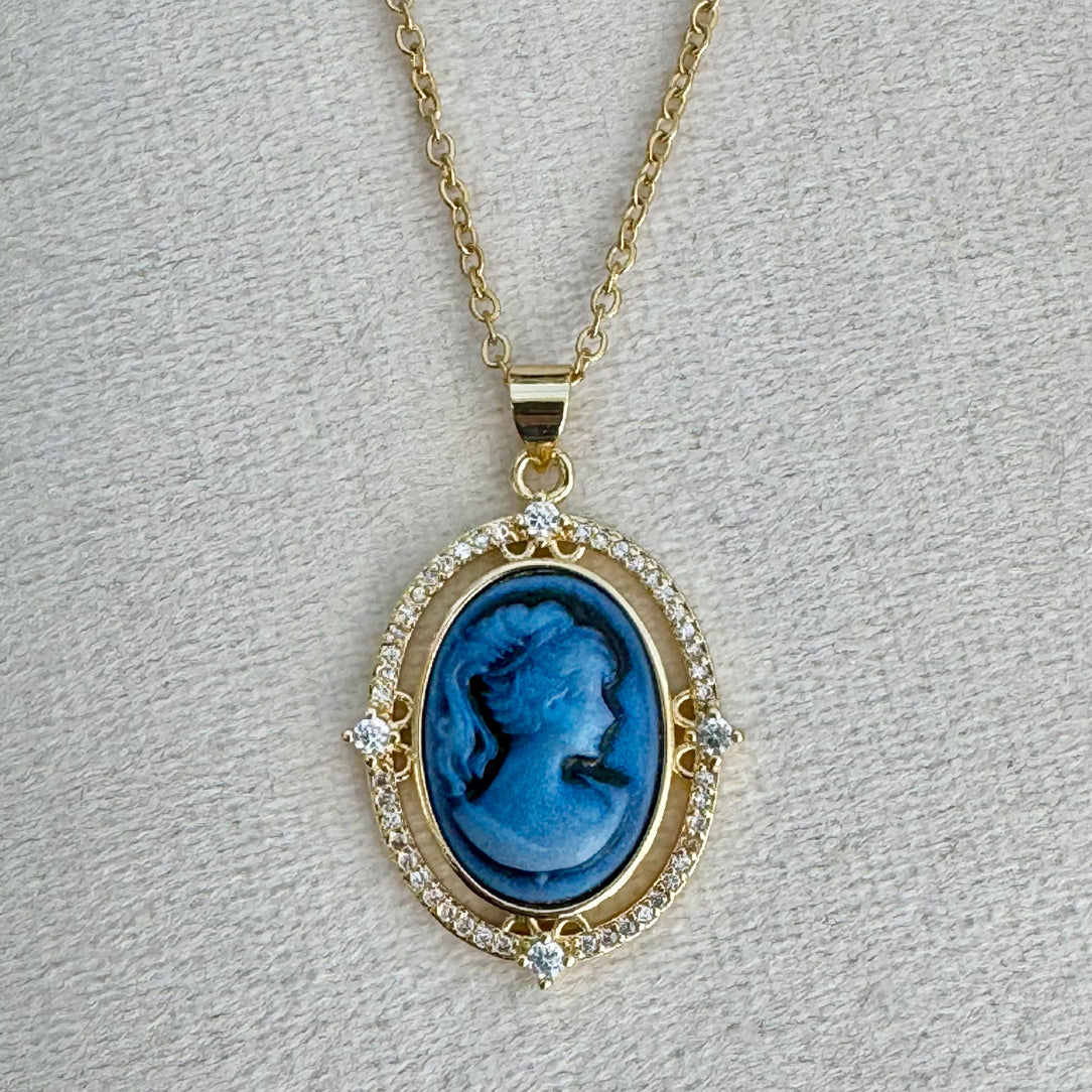 Delphina - Blue Resin Cameo