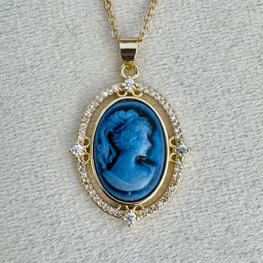 Delphina - Blue Resin Cameo