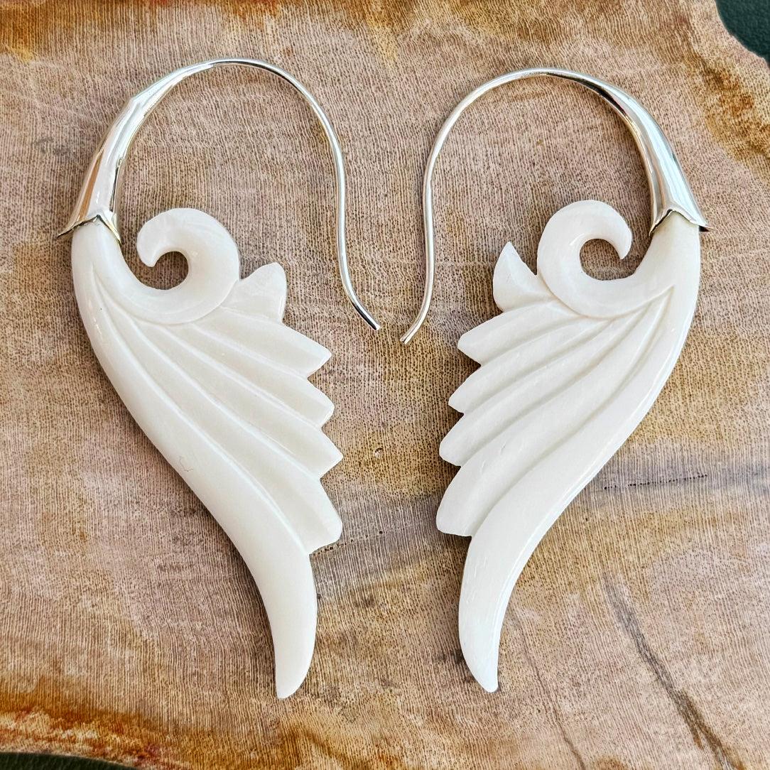 Elvin Wings - Bone & Silver