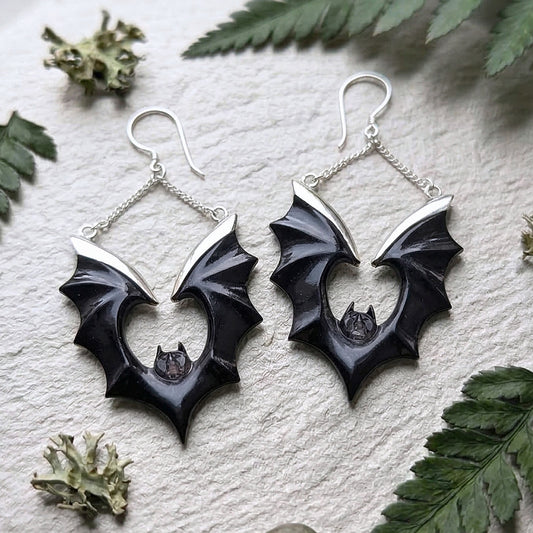 Hanging Bats - Horn & Silver