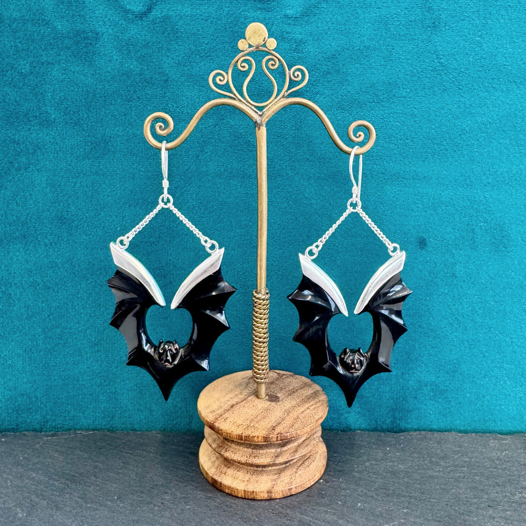 Hanging Bats - Horn & Silver