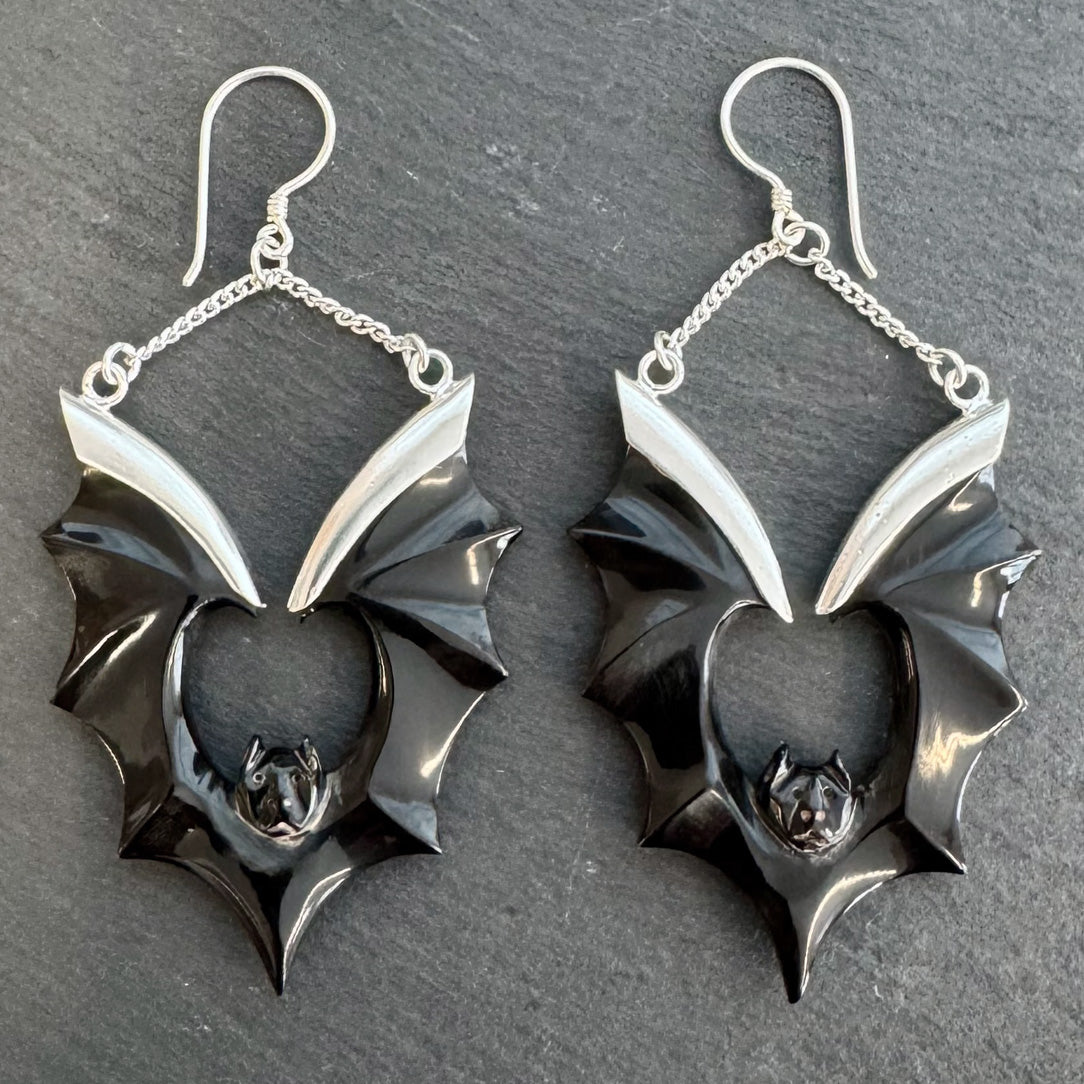 Hanging Bats - Horn & Silver