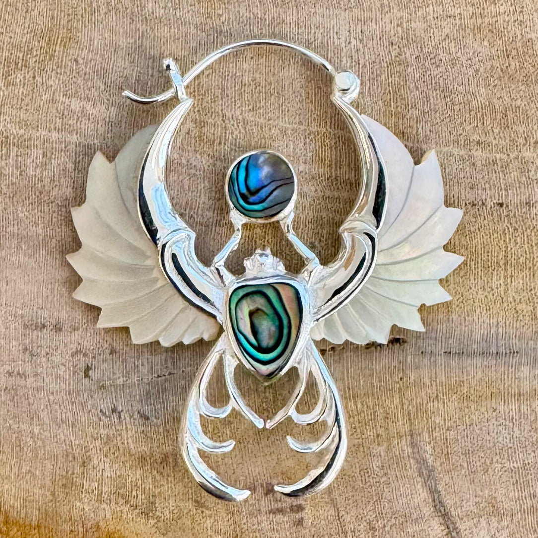 Crowned Scarabs - Silver & Shell