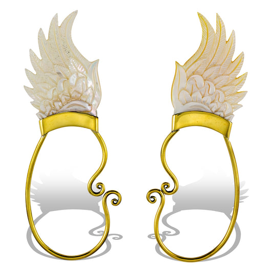 Feather Ear Cuffs - Shell