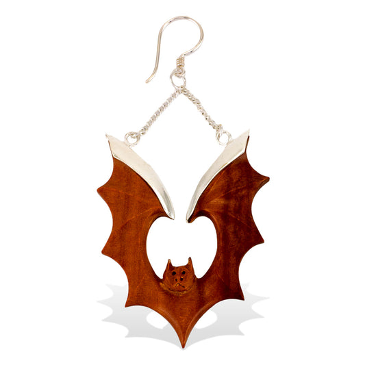Hanging Bats - Wood & Silver