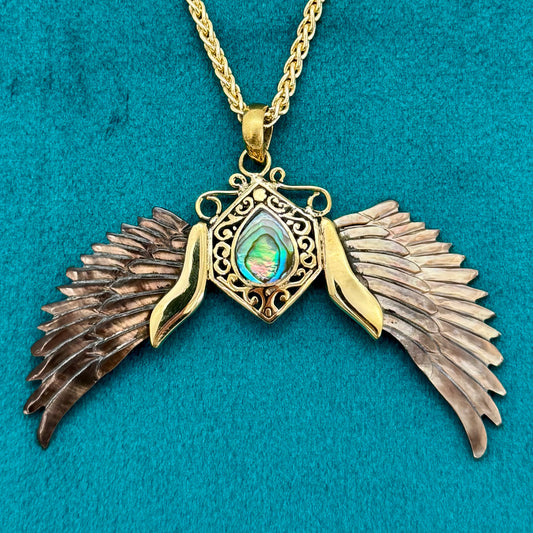 Eagles Wing Pendant - Black Shell