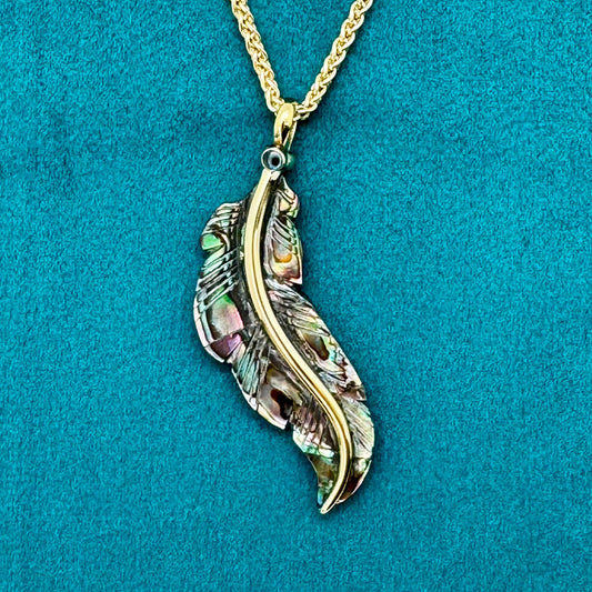 Maori Feather Pendant - Abalone