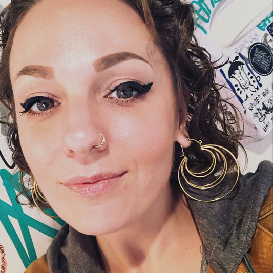 Handmade Luna Hoops - Brass