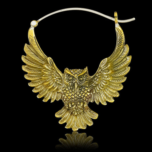 Golden Owl Hoops - Silver Posts
