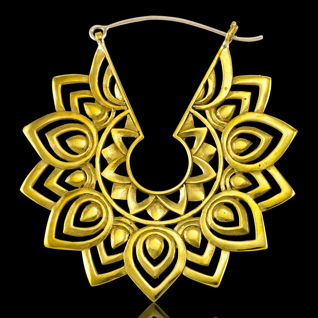 Sunflower Hoops - Silver Post