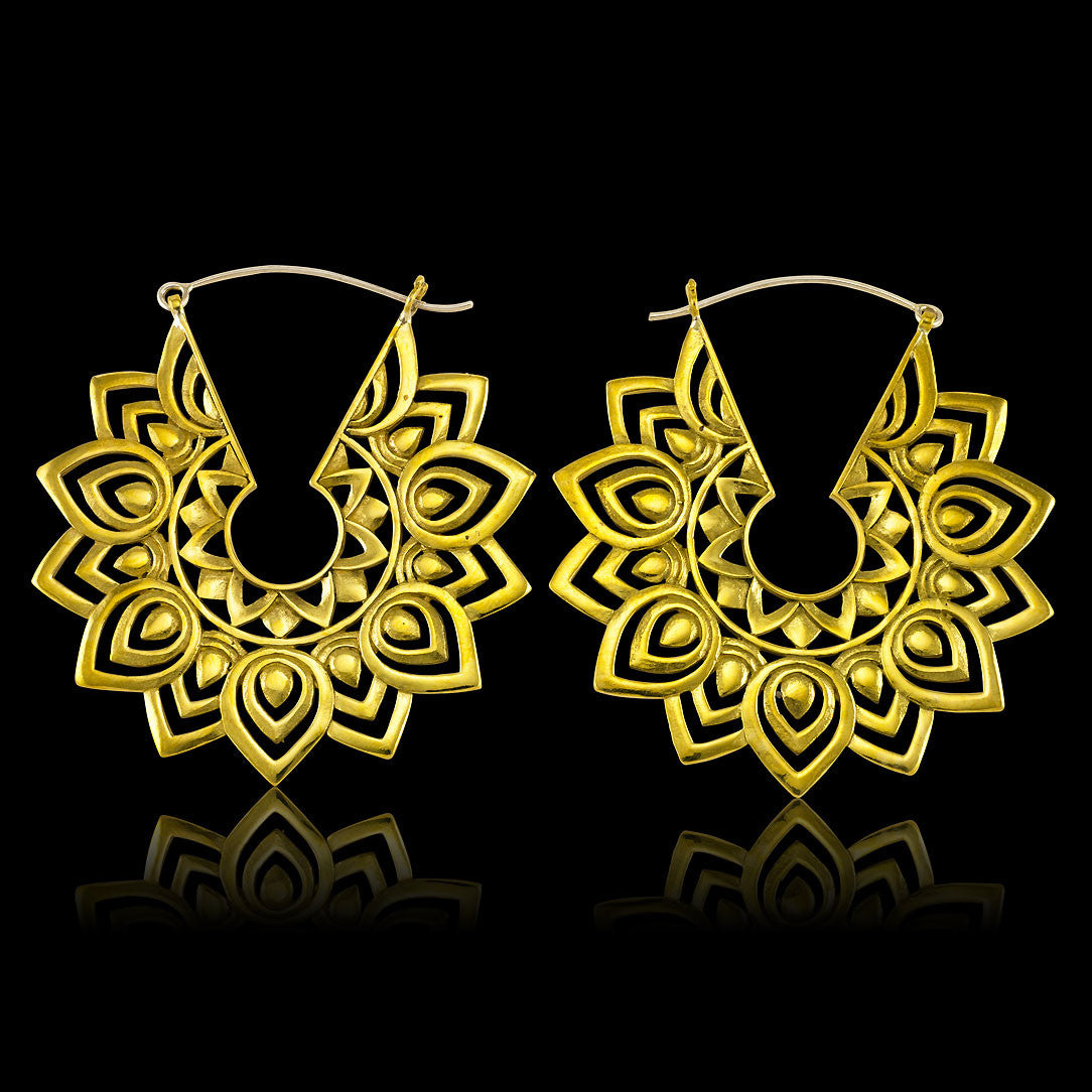 Sunflower Hoops - Silver Post