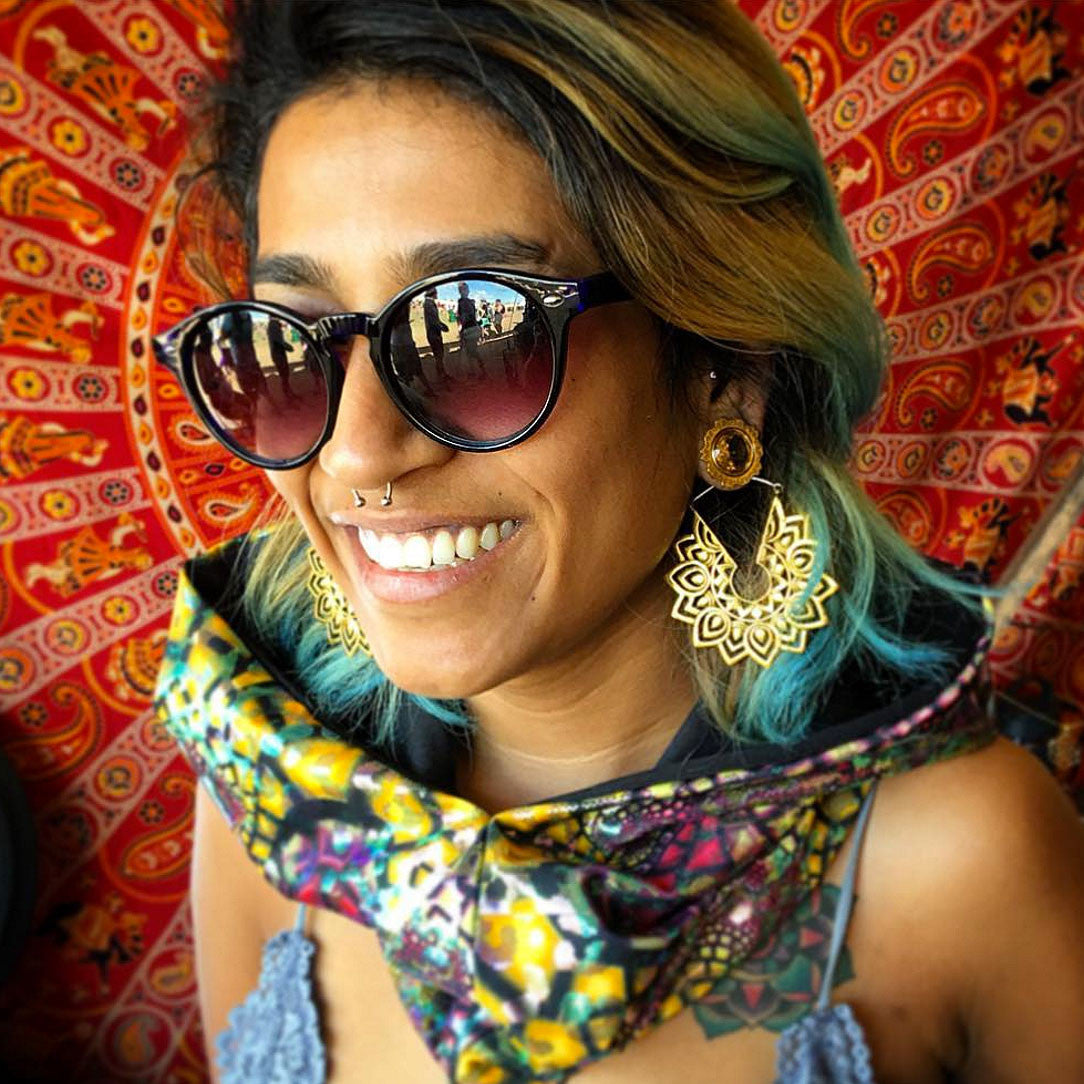 Sunflower Hoops - Silver Post