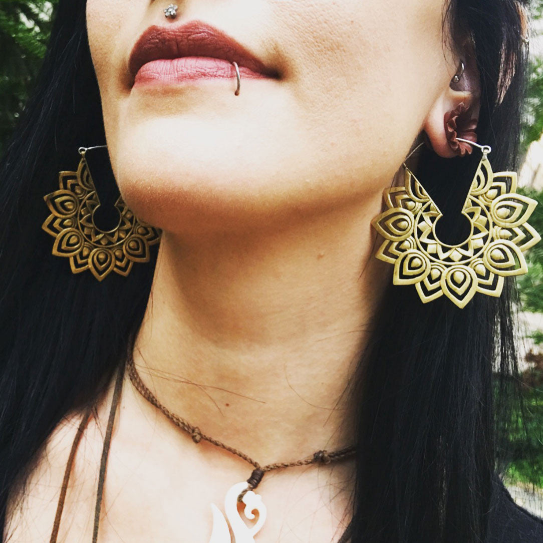 Sunflower Hoops - Silver Post