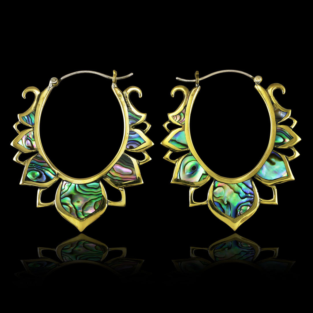 Abalone Lotus Drops - Silver Post