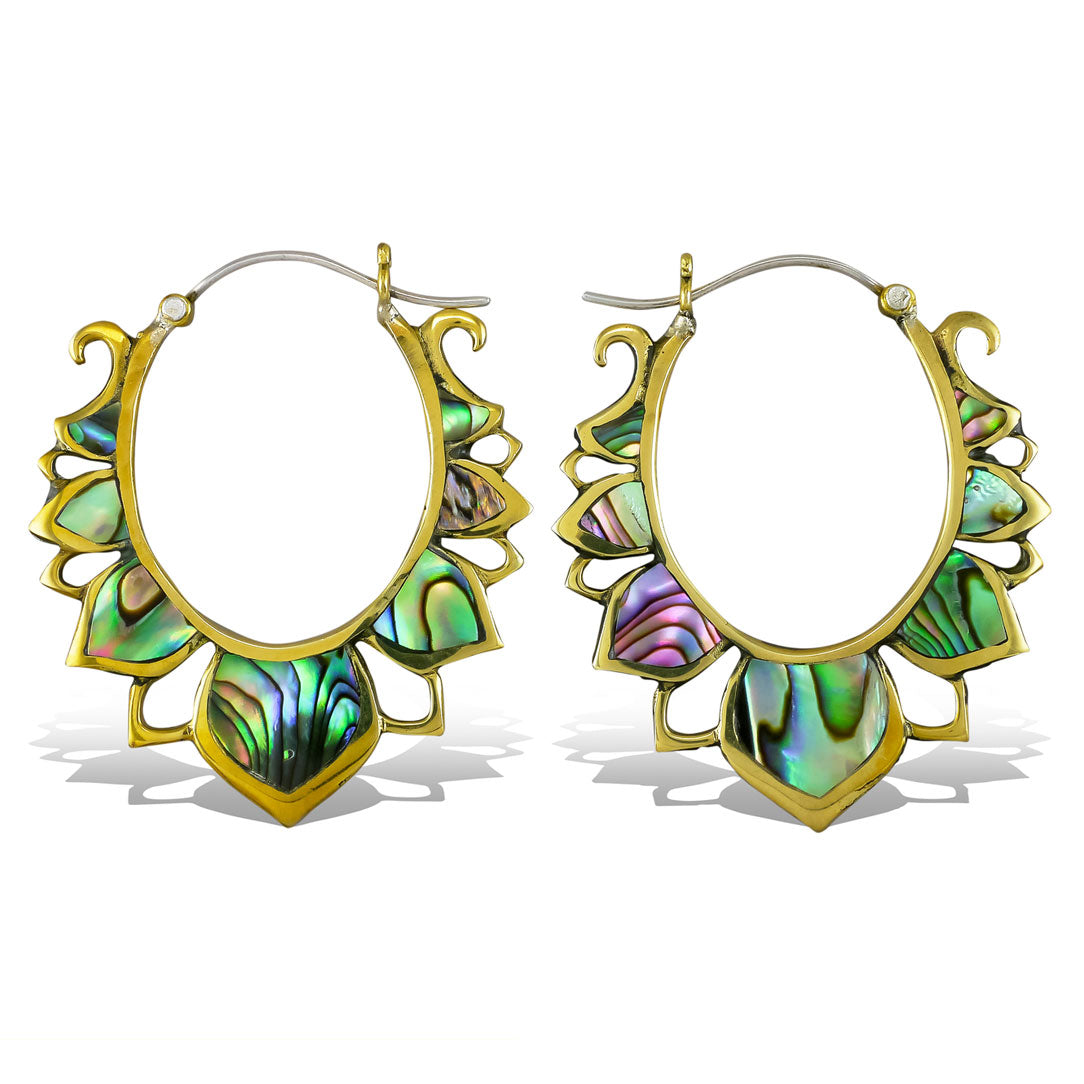 Abalone Lotus Drops - Silver Post