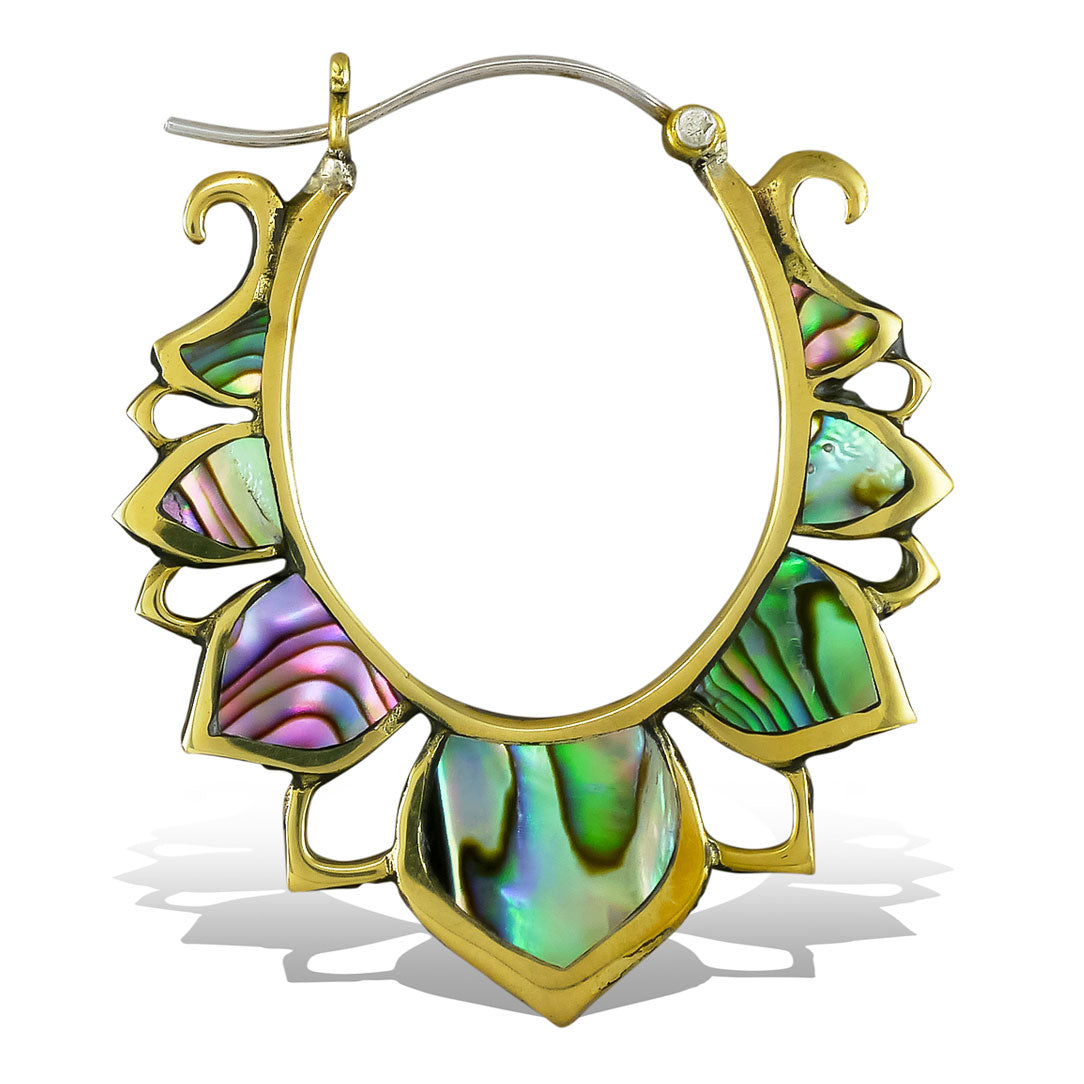 Abalone Lotus Drops - Silver Post