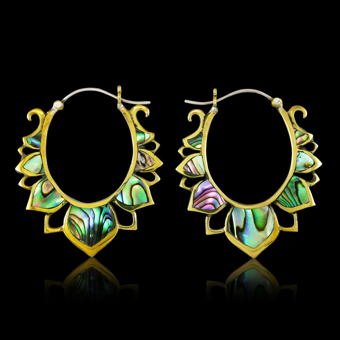 Abalone Lotus Drops - Silver Post