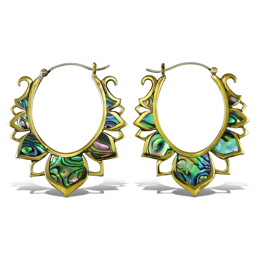 Abalone Lotus Drops - Silver Post